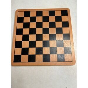 Vintage Style Wooden Chess Board 11.5 Inch Square Brown Black Checkered Board